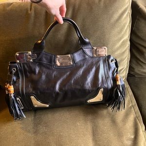 Gucci Black Leather Indy Bag - Authentic